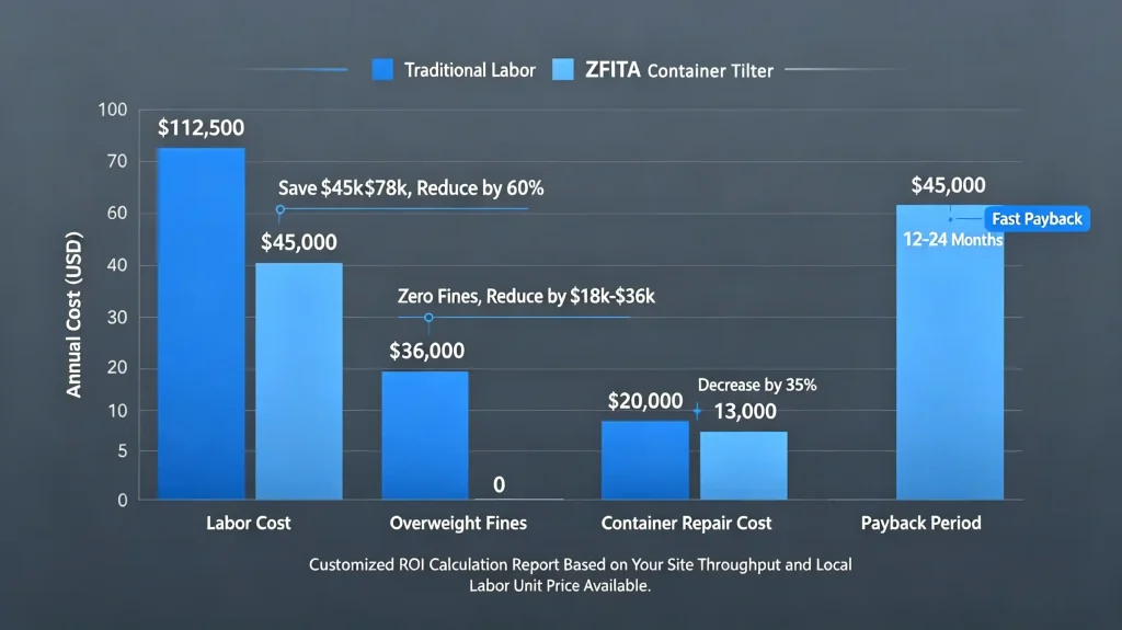 Annual Cost Comparison-Traditional Manual Operation vs. ZFITA Container Tilter.webp